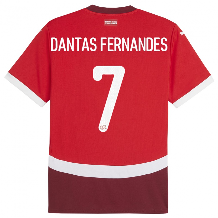 Dětské Švýcarsko Ronaldo Dantas Fernandes #7 Červené Domů Hráčské Dresy 24-26 Dres