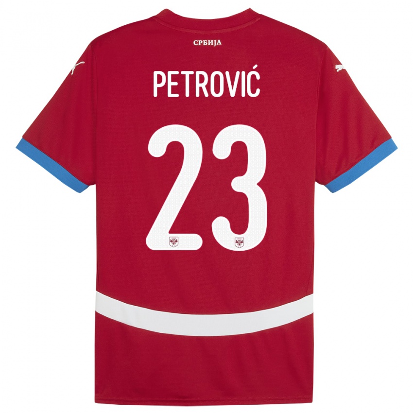 Dětské Srbsko Jovana Petrovic #23 Červené Domů Hráčské Dresy 24-26 Dres