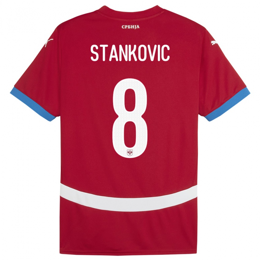 Dětské Srbsko Nikola Stankovic #8 Červené Domů Hráčské Dresy 24-26 Dres