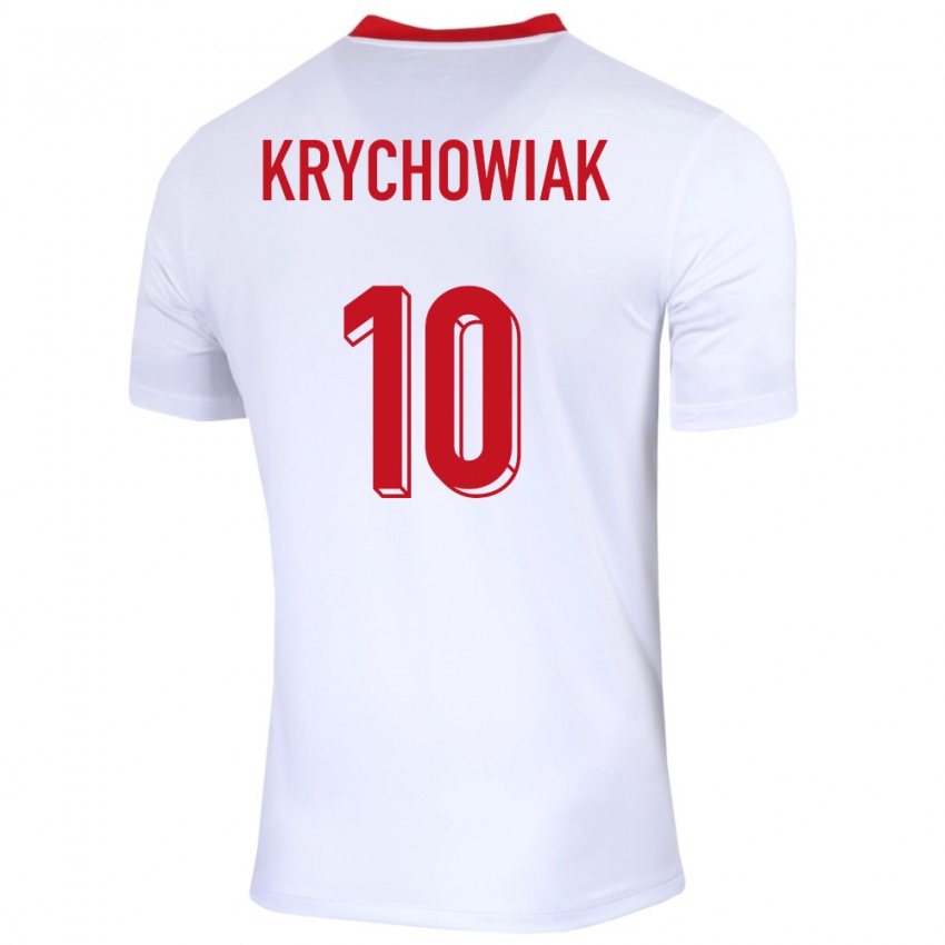 Dětské Polsko Grzegorz Krychowiak #10 Bílý Domů Hráčské Dresy 24-26 Dres