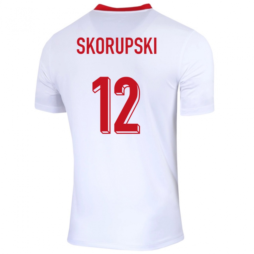 Dětské Polsko Lukasz Skorupski #12 Bílý Domů Hráčské Dresy 24-26 Dres