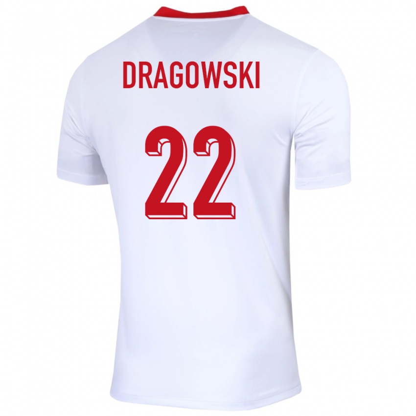 Dětské Polsko Bartlomiej Dragowski #22 Bílý Domů Hráčské Dresy 24-26 Dres