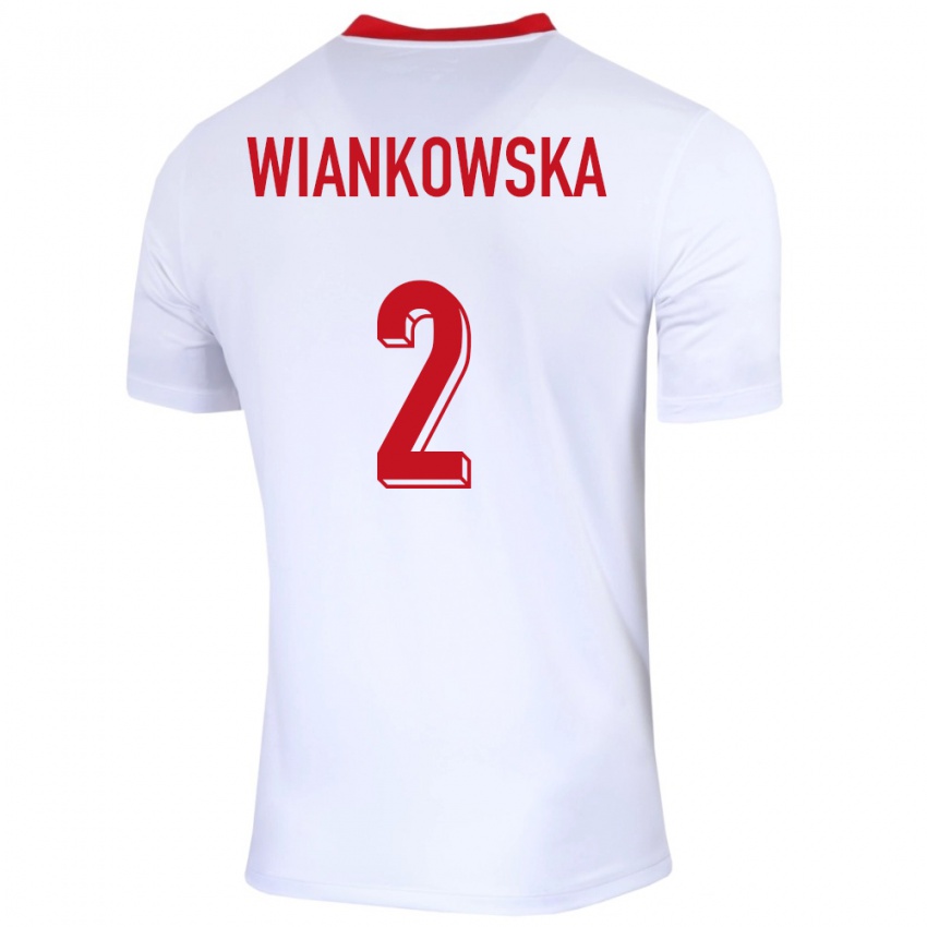 Dětské Polsko Martyna Wiankowska #2 Bílý Domů Hráčské Dresy 24-26 Dres