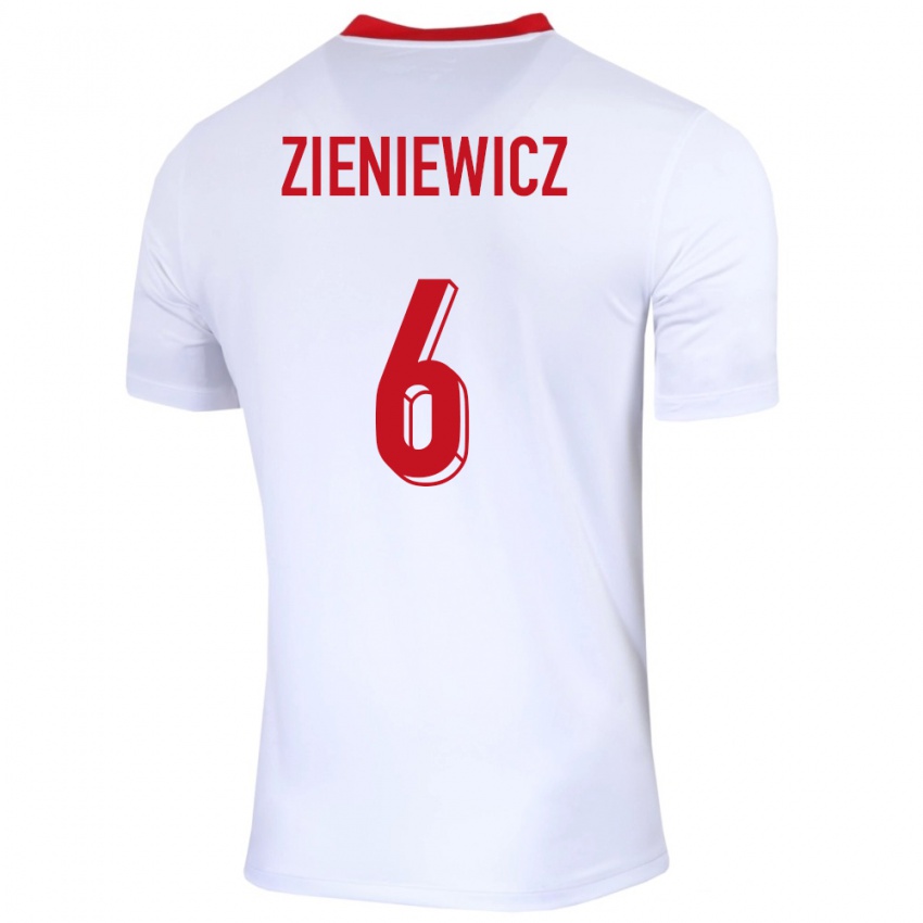 Dětské Polsko Wiktoria Zieniewicz #6 Bílý Domů Hráčské Dresy 24-26 Dres