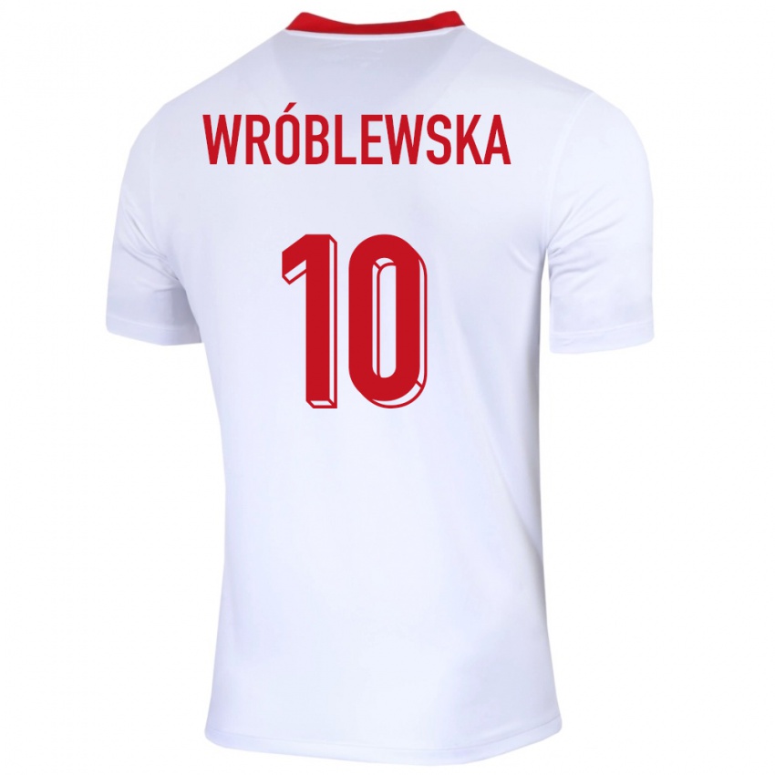 Dětské Polsko Joanna Wroblewska #10 Bílý Domů Hráčské Dresy 24-26 Dres