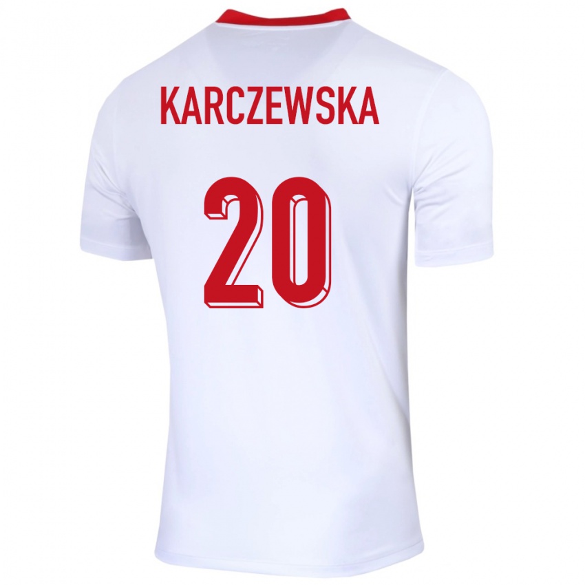 Dětské Polsko Nikola Karczewska #20 Bílý Domů Hráčské Dresy 24-26 Dres