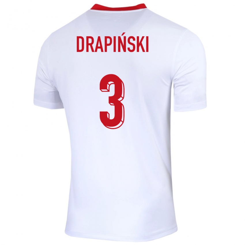 Dětské Polsko Igor Drapinski #3 Bílý Domů Hráčské Dresy 24-26 Dres