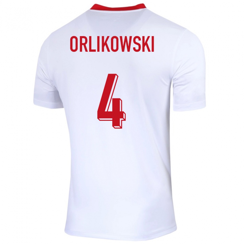 Dětské Polsko Igor Orlikowski #4 Bílý Domů Hráčské Dresy 24-26 Dres