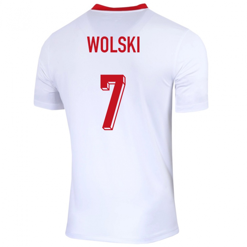 Dětské Polsko Filip Wolski #7 Bílý Domů Hráčské Dresy 24-26 Dres