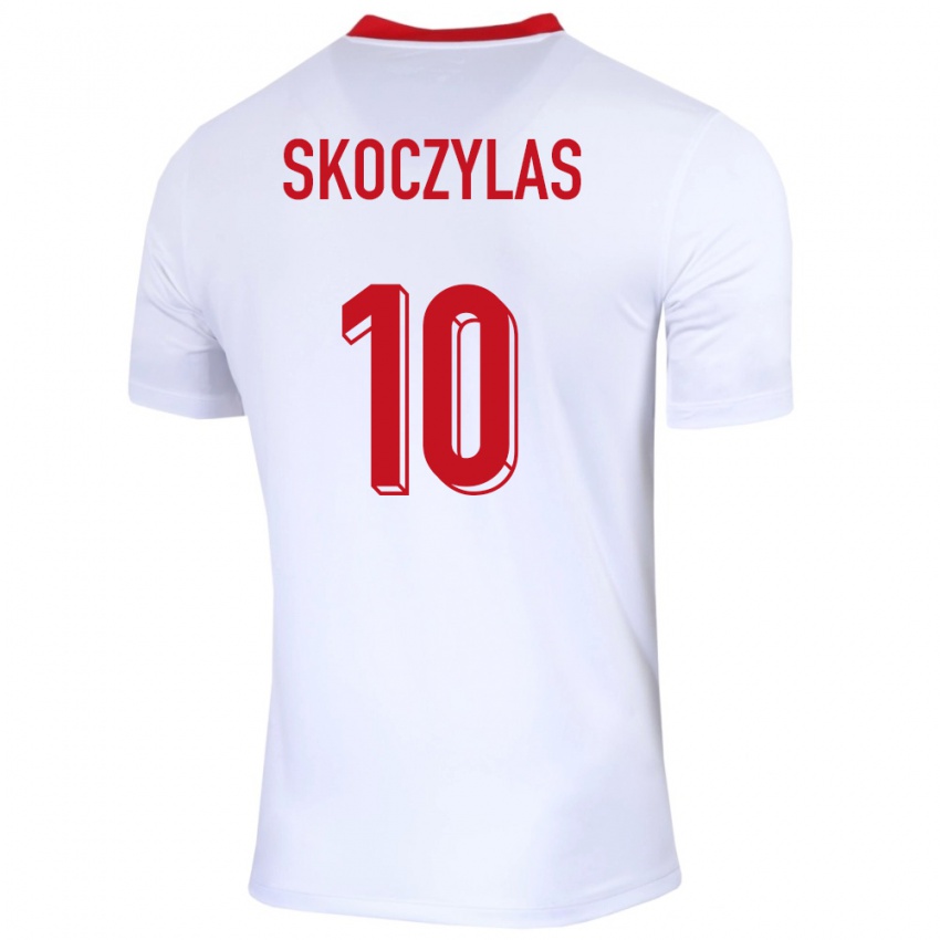 Dětské Polsko Mateusz Skoczylas #10 Bílý Domů Hráčské Dresy 24-26 Dres