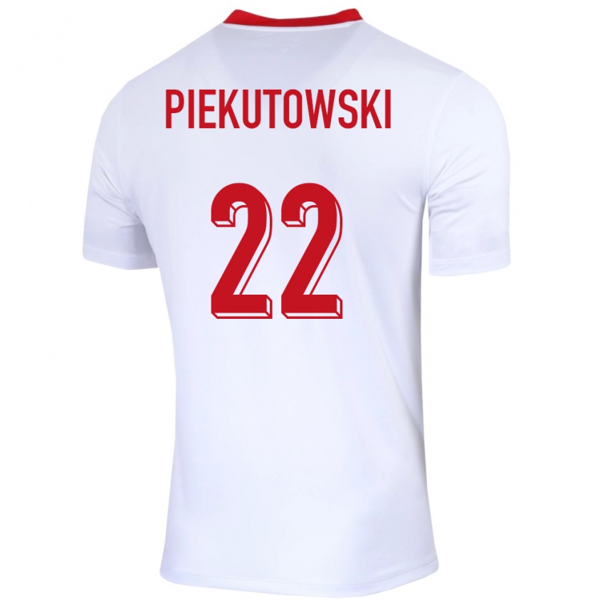 Dětské Polsko Milosz Piekutowski #22 Bílý Domů Hráčské Dresy 24-26 Dres