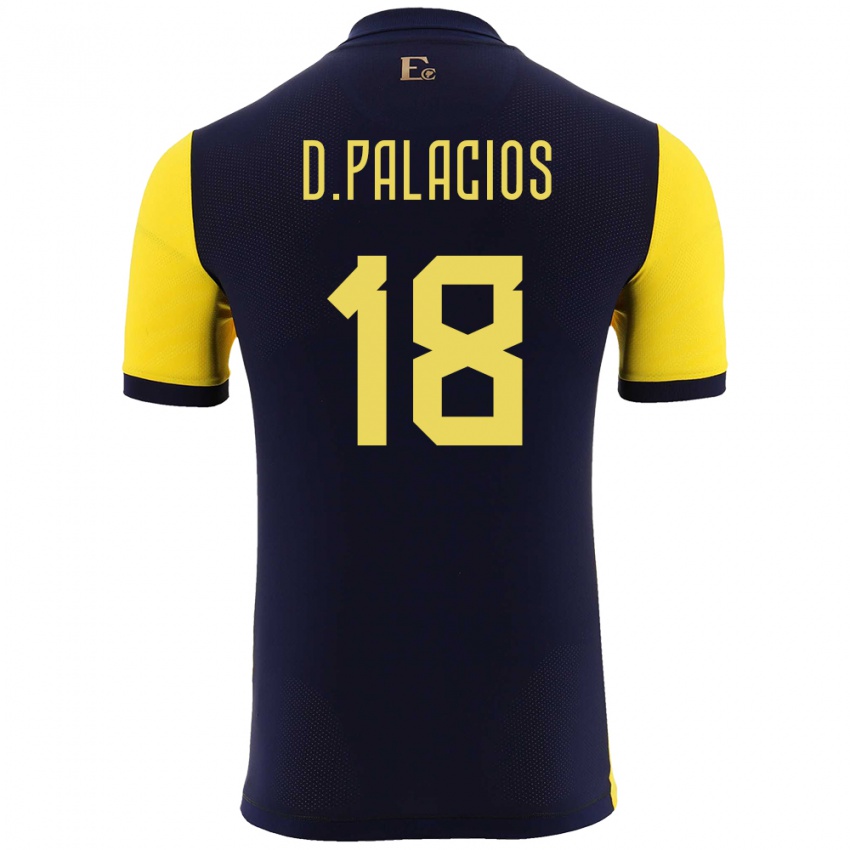 Dětské Ekvádor Diego Palacios #18 Žlutá Domů Hráčské Dresy 24-26 Dres