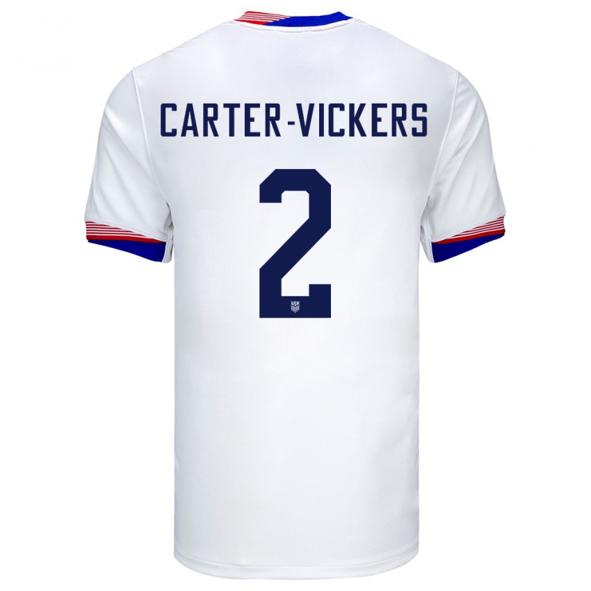 Dětské Spojené Státy Americké Cameron Carter-Vickers #2 Bílý Domů Hráčské Dresy 24-26 Dres