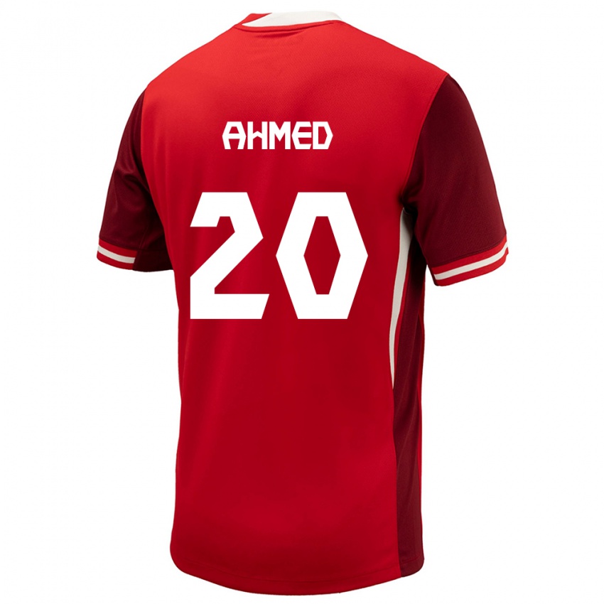 Dětské Kanada Ali Ahmed #20 Červené Domů Hráčské Dresy 24-26 Dres