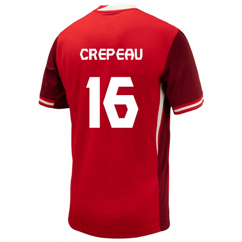 Dětské Kanada Maxime Crepeau #16 Červené Domů Hráčské Dresy 24-26 Dres