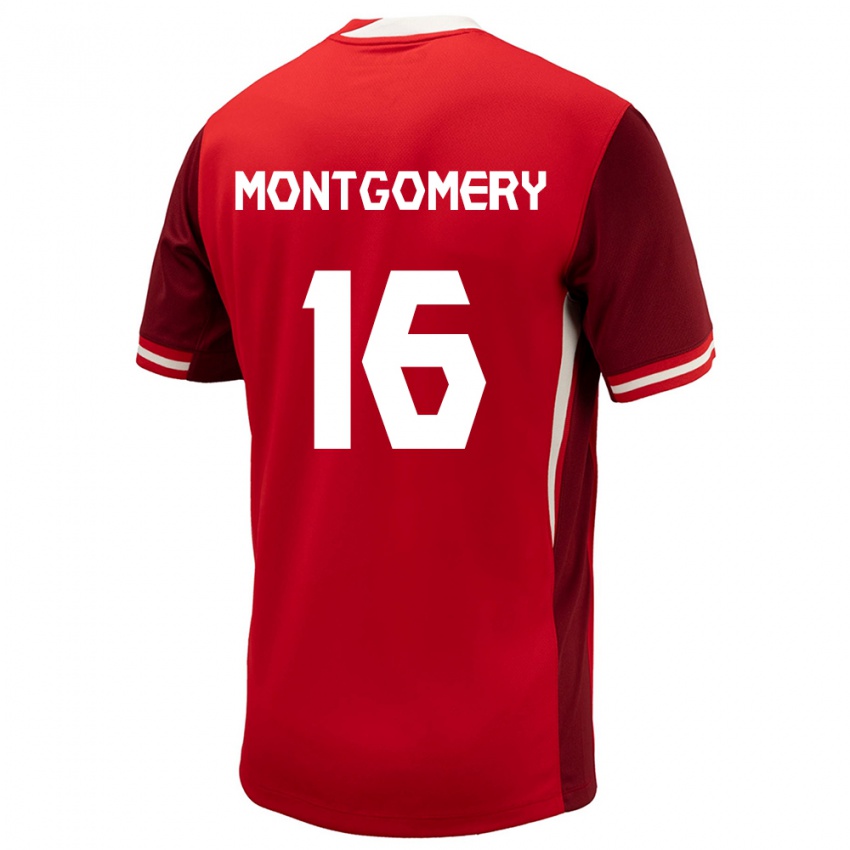 Dětské Kanada Callum Montgomery #16 Červené Domů Hráčské Dresy 24-26 Dres