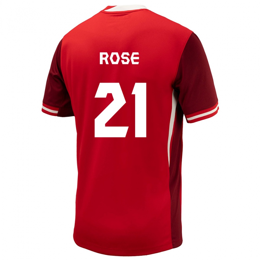 Dětské Kanada Jade Rose #21 Červené Domů Hráčské Dresy 24-26 Dres