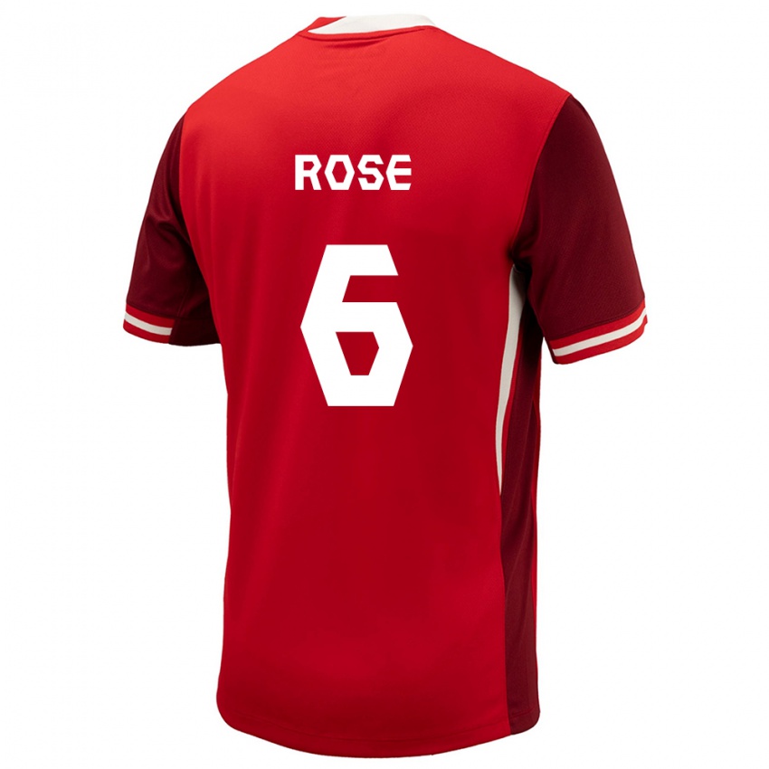 Dětské Kanada Deanne Rose #6 Červené Domů Hráčské Dresy 24-26 Dres