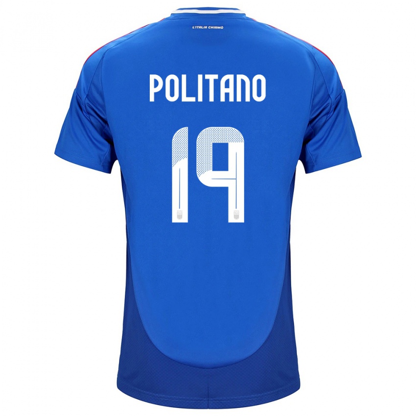 Dětské Itálie Matteo Politano #19 Modrý Domů Hráčské Dresy 24-26 Dres