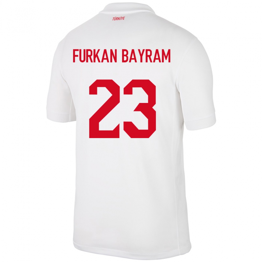 Dětské Turecko Mert Furkan Bayram #23 Bílý Domů Hráčské Dresy 24-26 Dres