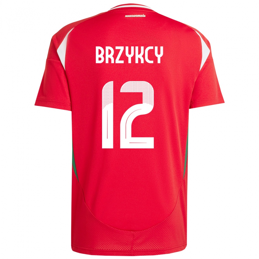 Dětské Maďarsko Lauren Brzykcy #12 Červené Domů Hráčské Dresy 24-26 Dres