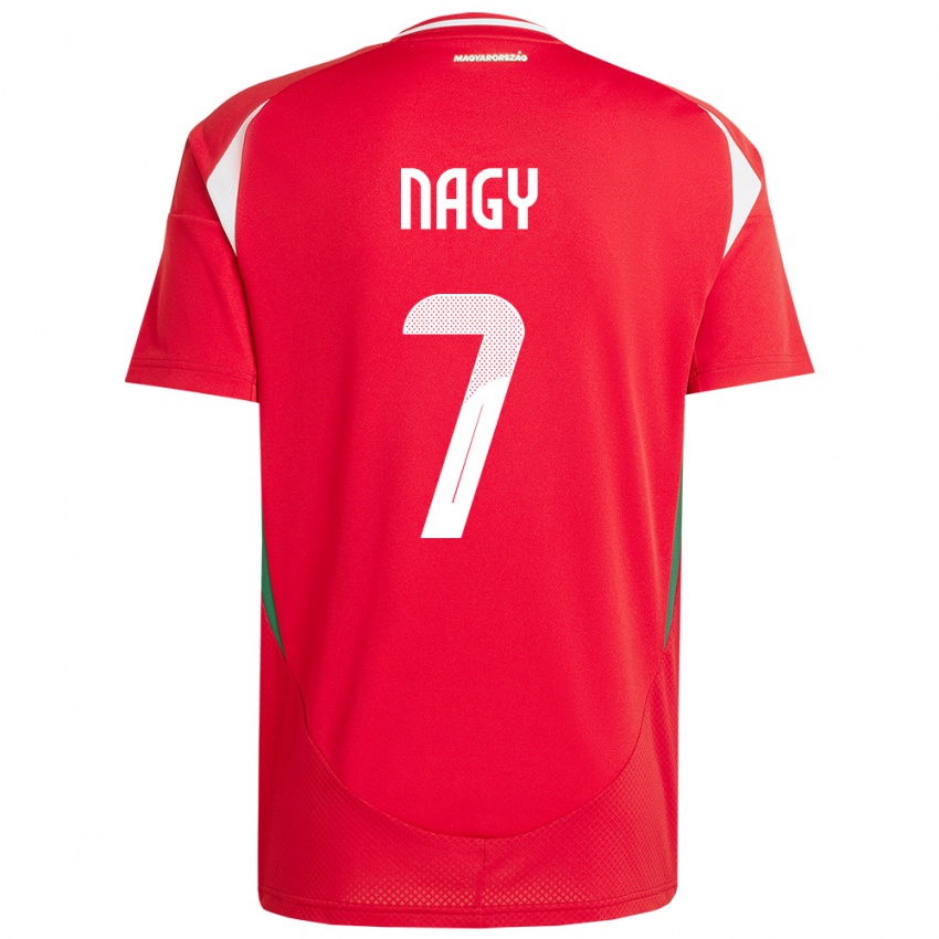 Dětské Maďarsko Fanni Nagy #7 Červené Domů Hráčské Dresy 24-26 Dres