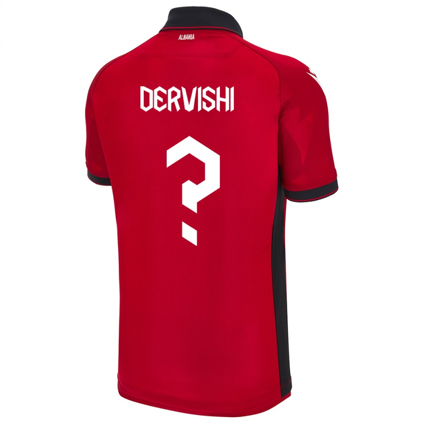 Dětské Albánie Amarildo Dervishi #0 Červené Domů Hráčské Dresy 24-26 Dres