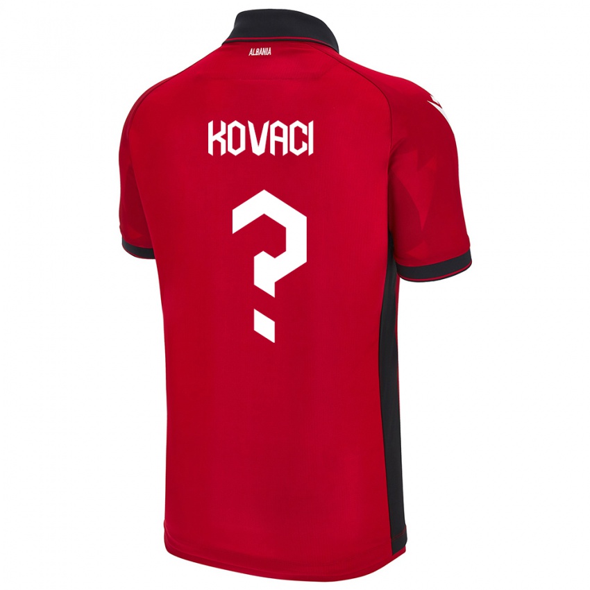 Dětské Albánie Milan Kovaci #0 Červené Domů Hráčské Dresy 24-26 Dres