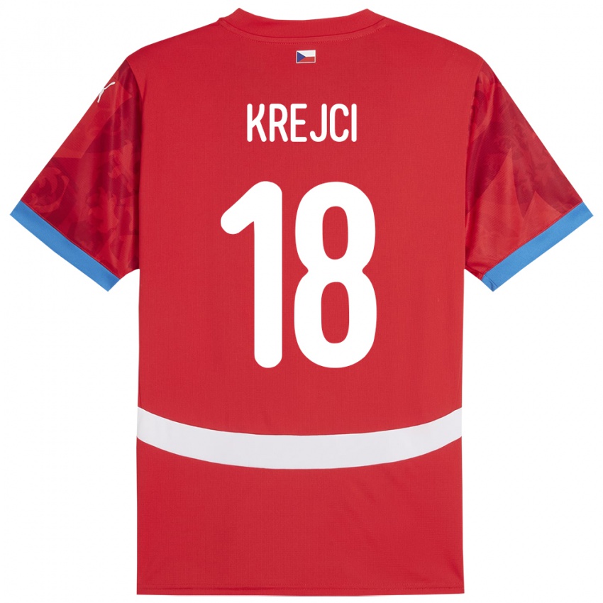 Dětské Česko Ladislav Krejci #18 Červené Domů Hráčské Dresy 24-26 Dres