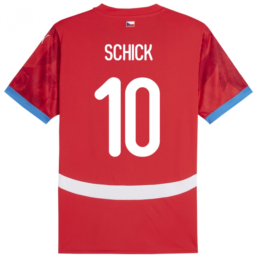 Dětské Česko Patrik Schick #10 Červené Domů Hráčské Dresy 24-26 Dres