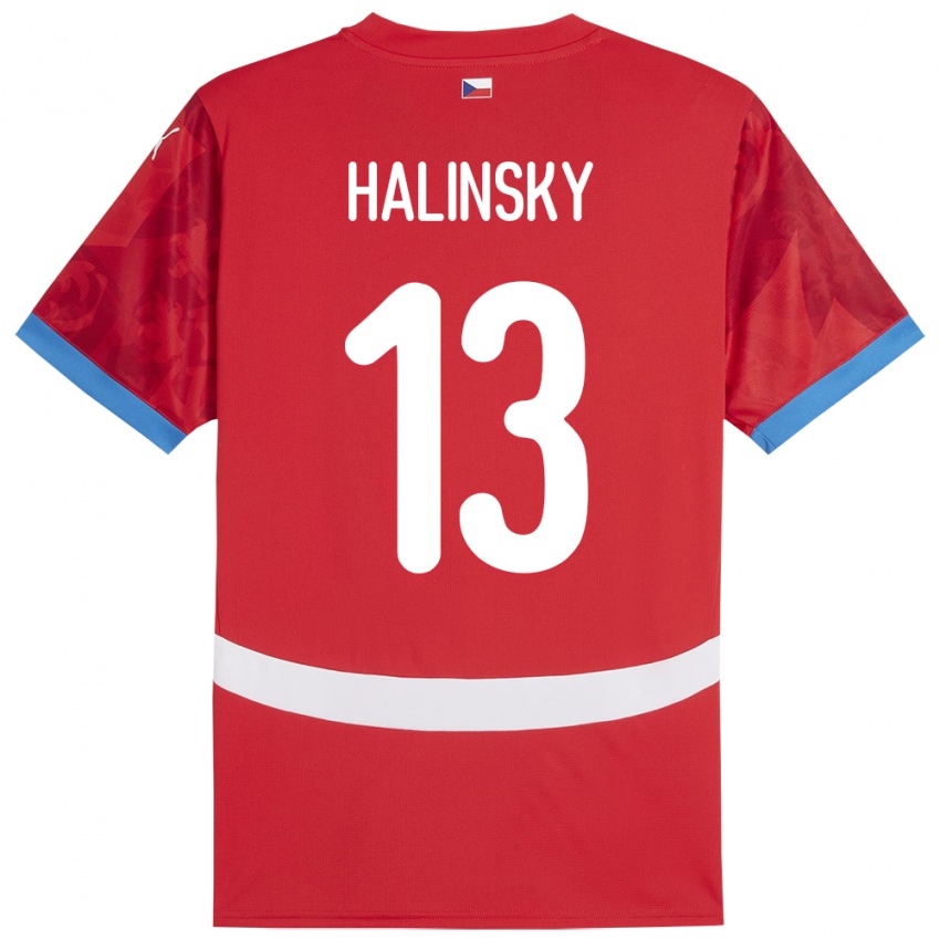 Dětské Česko Denis Halinsky #13 Červené Domů Hráčské Dresy 24-26 Dres