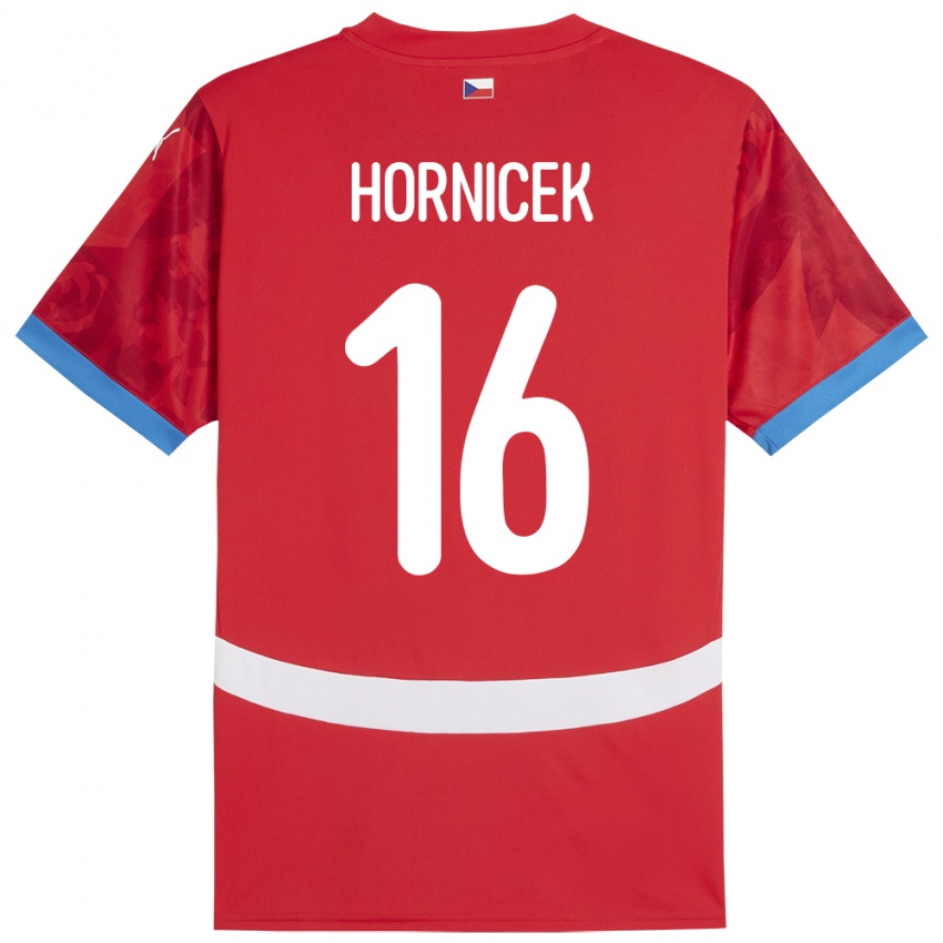 Dětské Česko Lukas Hornicek #16 Červené Domů Hráčské Dresy 24-26 Dres