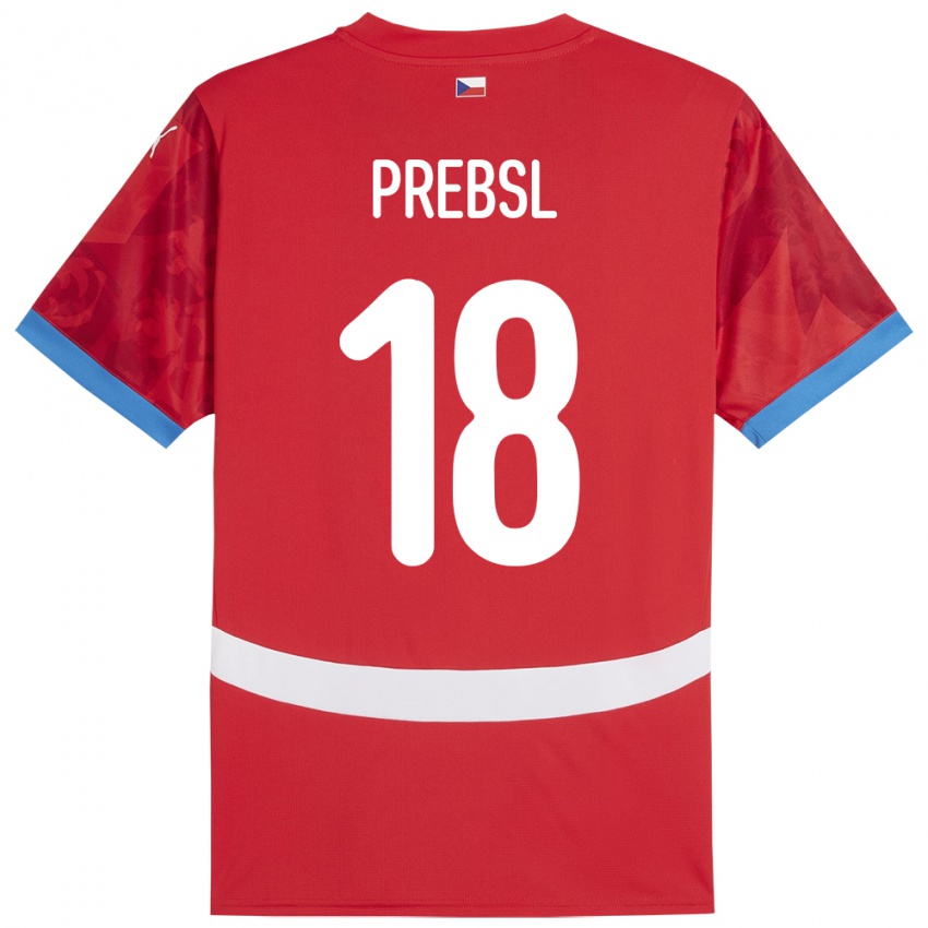 Dětské Česko Filip Prebsl #18 Červené Domů Hráčské Dresy 24-26 Dres