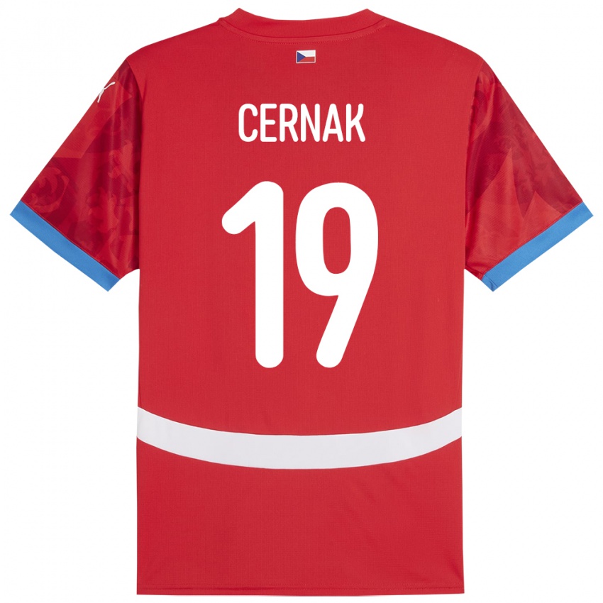 Dětské Česko Michal Cernak #19 Červené Domů Hráčské Dresy 24-26 Dres