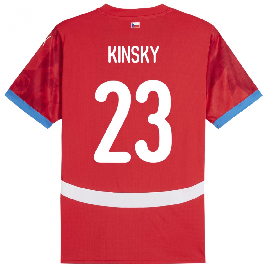 Dětské Česko Antonin Kinsky #23 Červené Domů Hráčské Dresy 24-26 Dres