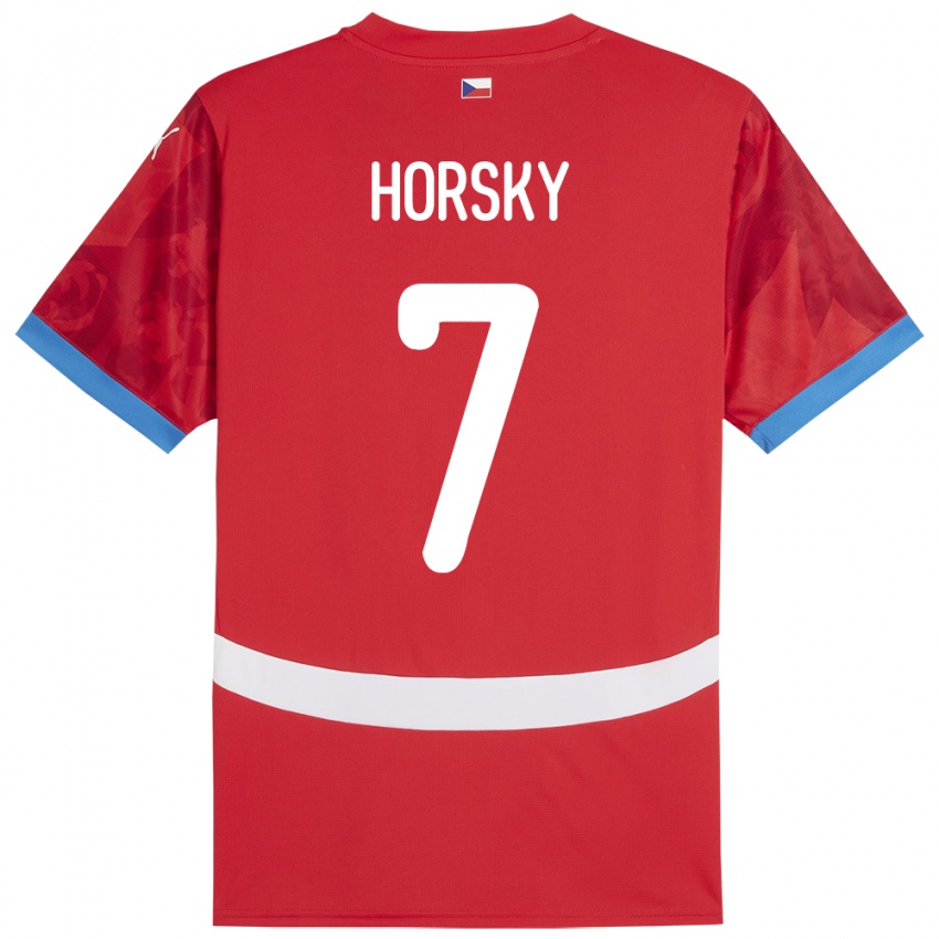 Dětské Česko Filip Horsky #7 Červené Domů Hráčské Dresy 24-26 Dres