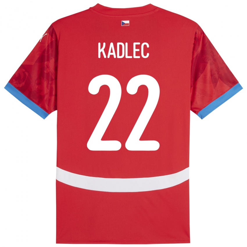 Dětské Česko Adam Kadlec #22 Červené Domů Hráčské Dresy 24-26 Dres