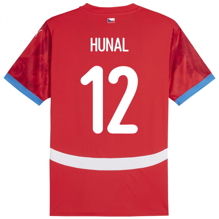 Dětské Česko Eric Hunal #12 Červené Domů Hráčské Dresy 24-26 Dres