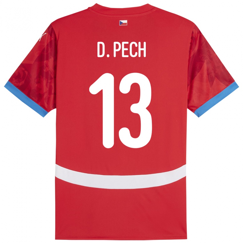 Dětské Česko Dominik Pech #13 Červené Domů Hráčské Dresy 24-26 Dres