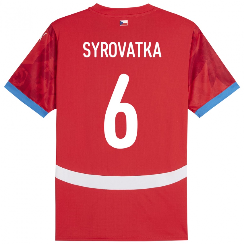 Dětské Česko Matyas Syrovatka #6 Červené Domů Hráčské Dresy 24-26 Dres