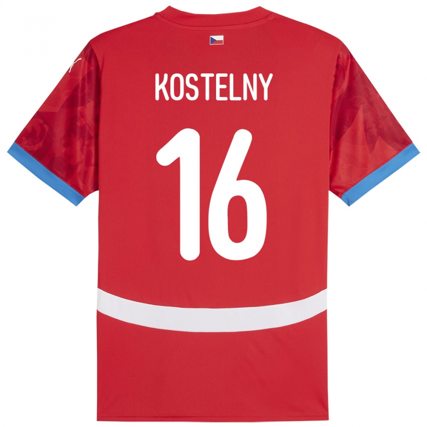 Dětské Česko Krystof Kostelny #16 Červené Domů Hráčské Dresy 24-26 Dres