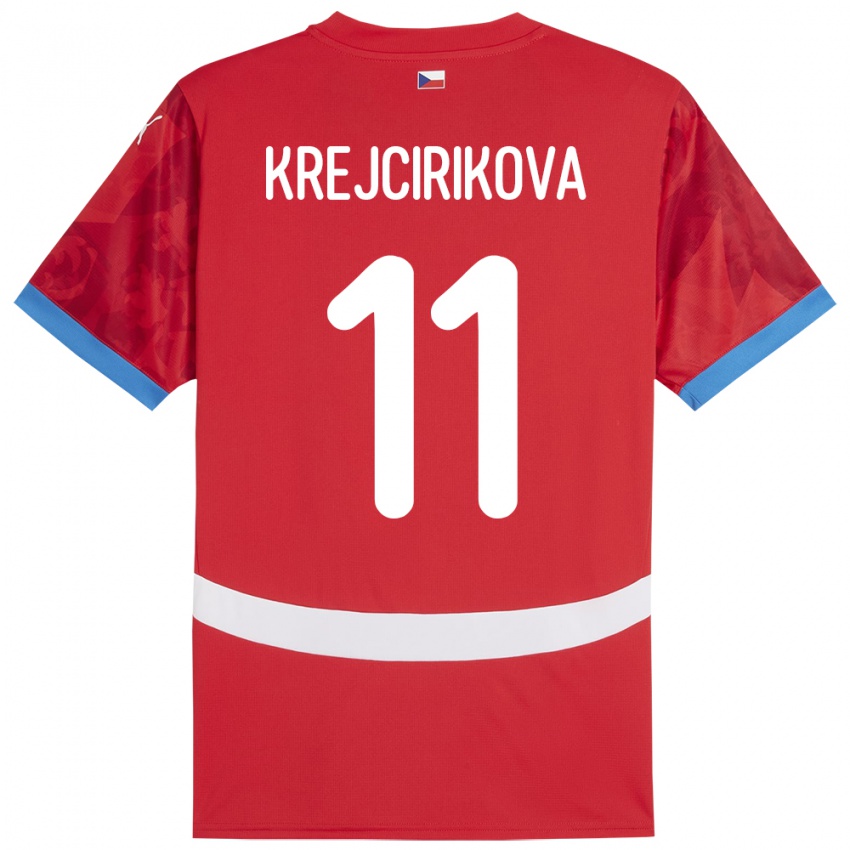 Dětské Česko Tereza Krejčiříková #11 Červené Domů Hráčské Dresy 24-26 Dres