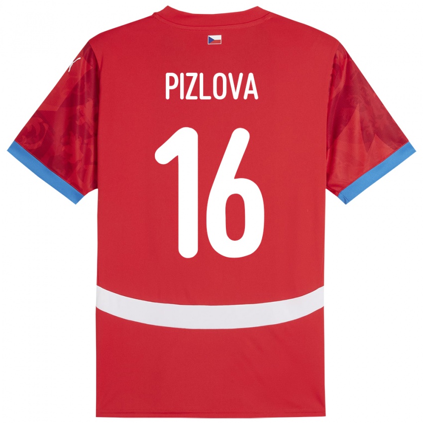 Dětské Česko Ivana Pižlová #16 Červené Domů Hráčské Dresy 24-26 Dres