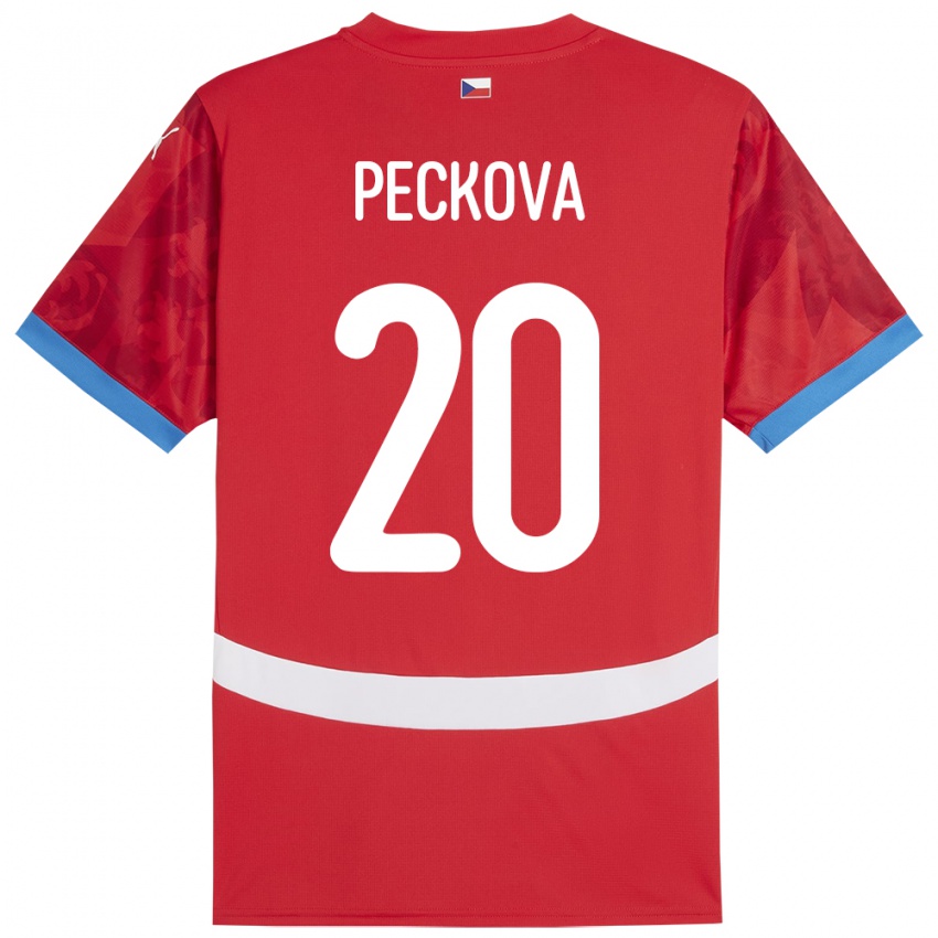 Dětské Česko Alena Pěčková #20 Červené Domů Hráčské Dresy 24-26 Dres