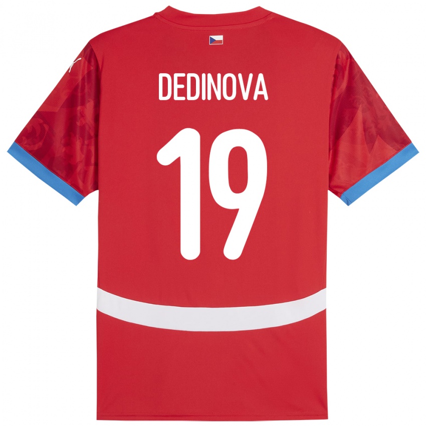 Dětské Česko Aneta Dědinová #19 Červené Domů Hráčské Dresy 24-26 Dres