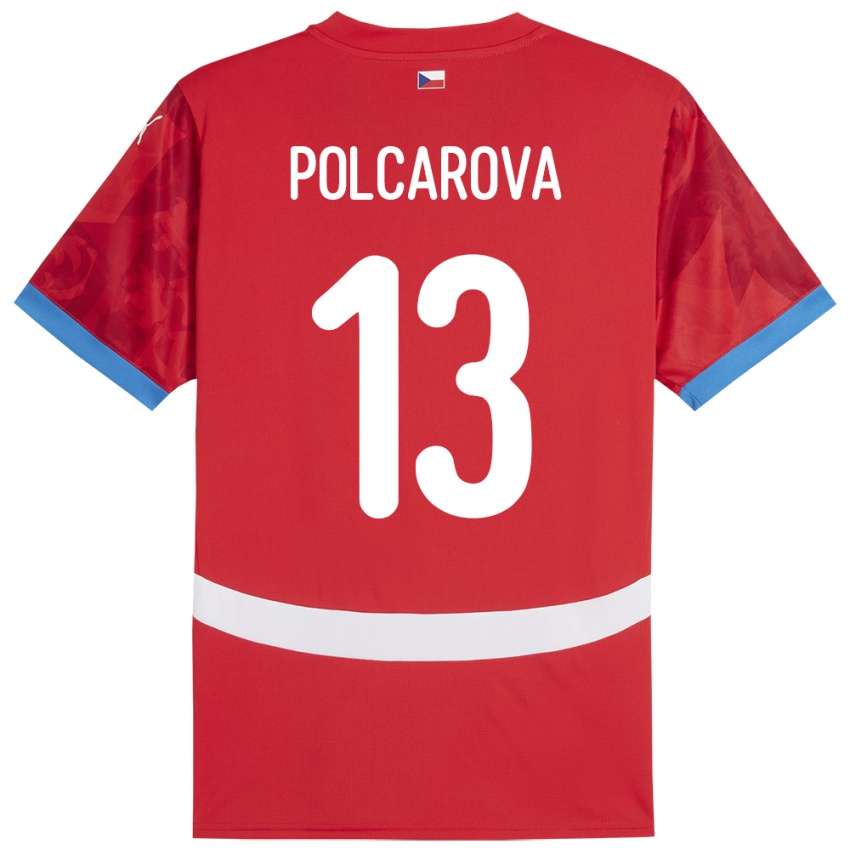 Dětské Česko Barbora Polcarová #13 Červené Domů Hráčské Dresy 24-26 Dres