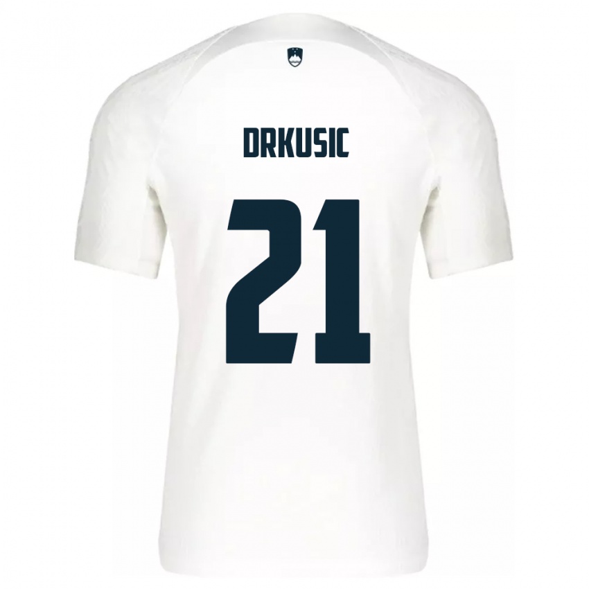 Dětské Slovinsko Vanja Drkusic #21 Bílý Domů Hráčské Dresy 24-26 Dres