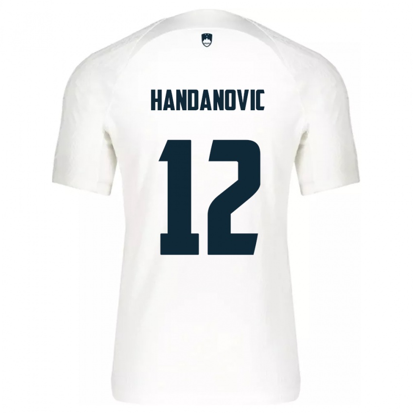 Dětské Slovinsko Tanej Handanovic #12 Bílý Domů Hráčské Dresy 24-26 Dres