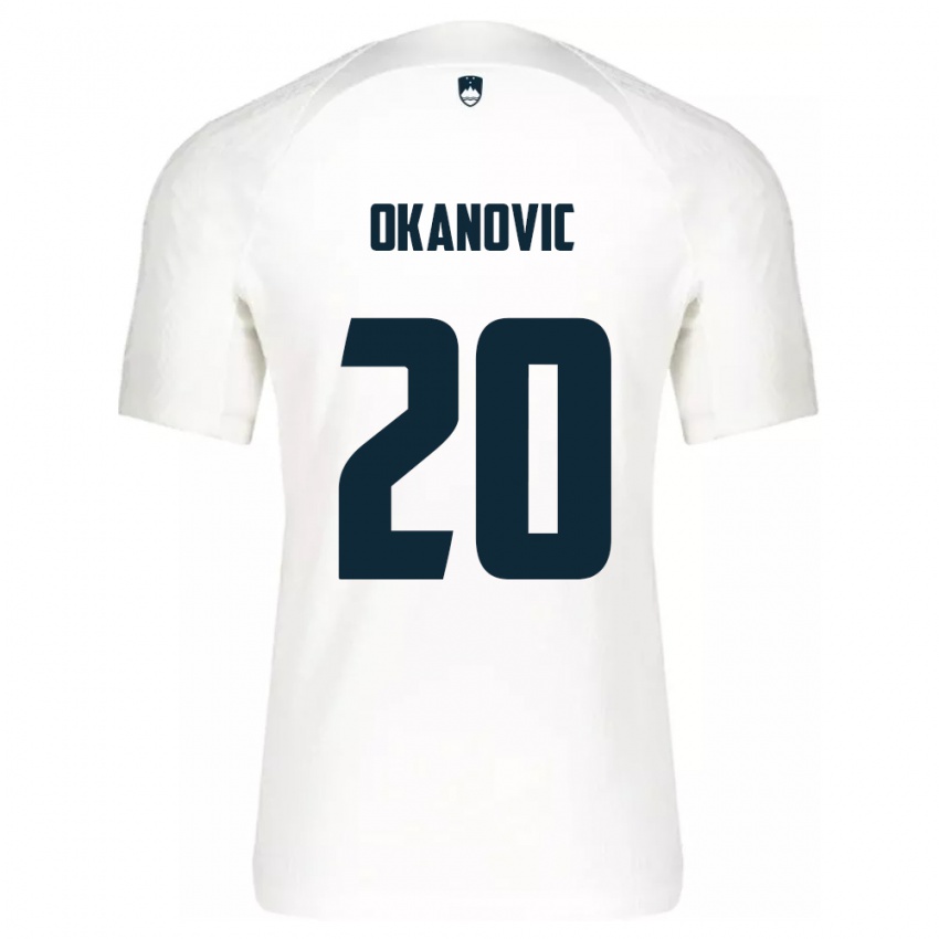 Dětské Slovinsko Deen Okanovic #20 Bílý Domů Hráčské Dresy 24-26 Dres