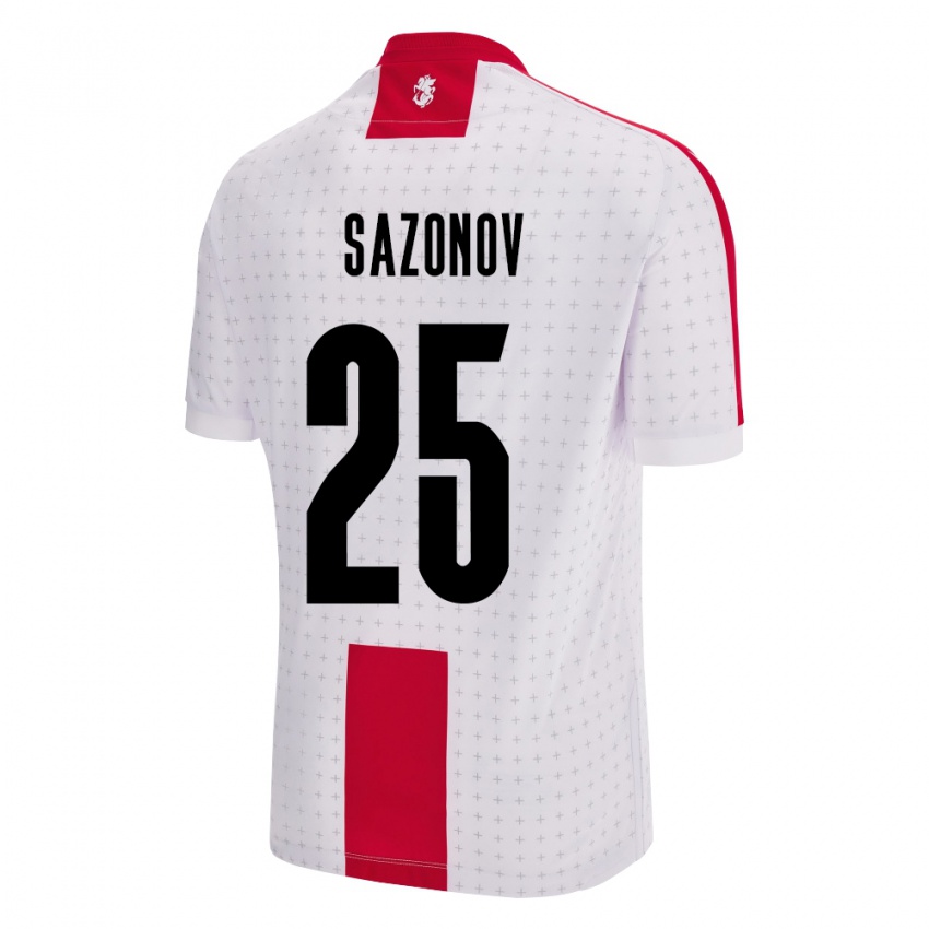 Dětské Georgia Saba Sazonov #25 Bílý Domů Hráčské Dresy 24-26 Dres